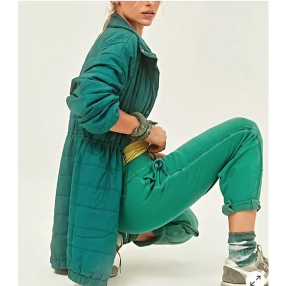 Free People Movement Perri Packable Jacket Teal Green Outdoor READ Womens XS